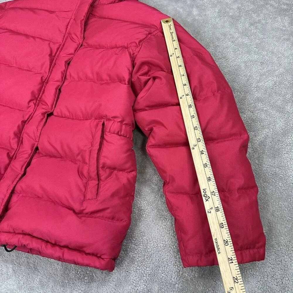 GAP Kid's Girl's Goose Down Blend Puffer Jacket Hood Size XXL Barbie Pink Vtg